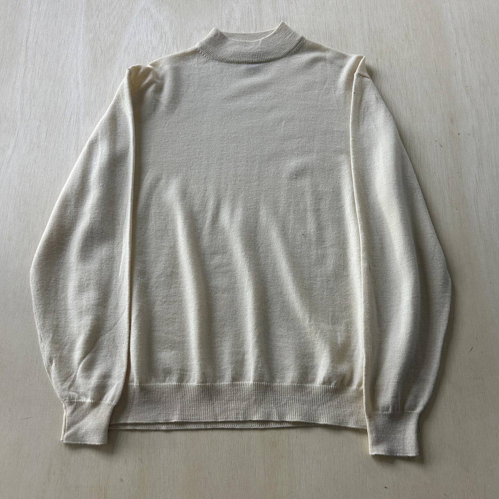 North Winds Sweater Womens XL White Tight Knit Merino Wool Mock Neck Pullover
